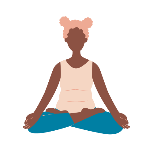 an illustration of a brown girl meditating